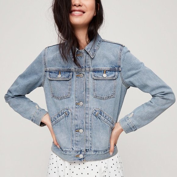 Aritzia Sunday Best Talisa Jean Jacket Size L - Picture 2 of 7